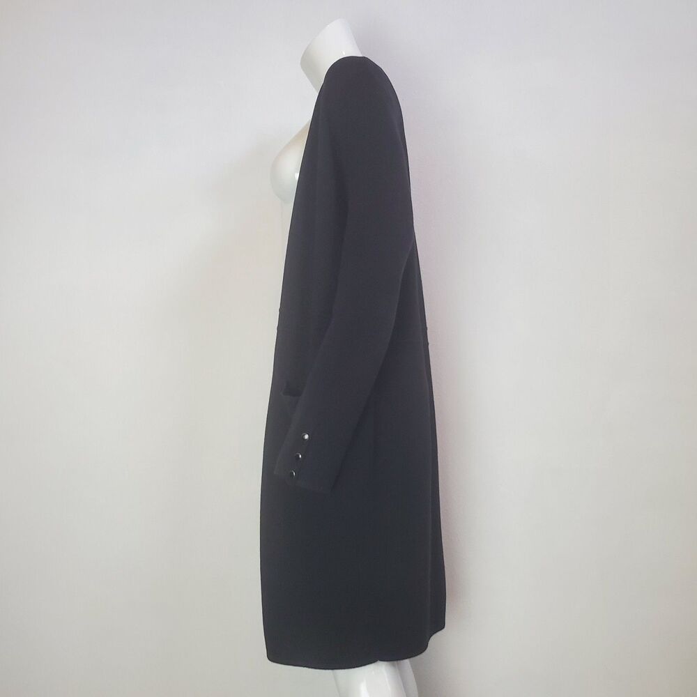 Talbots Black Long Open Cardigan
